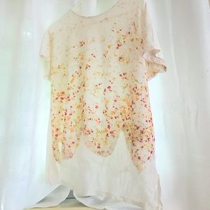 Zara Lace Floral Short Sleeve Top